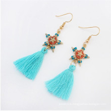 Korean Designer Jewelry Star Fashion Design Long Tassel Earrings